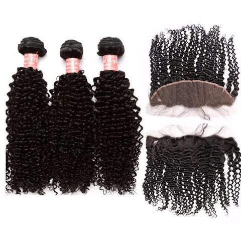 Dolago 3 Bundles Brazilian Body Wave Hair with Lace Frontal 13x4 Ear To Ear 20"